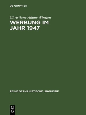 cover image of Werbung im Jahr 1947